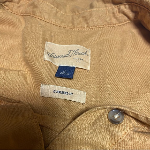 Mustard Oversized Front Pocket Baggy Loose Fit Button Down Shirt Yellow Oversize - Picture 7 of 11